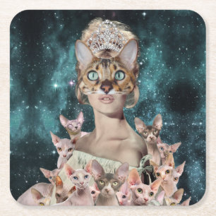Dessous De Verre Carré Dame du chat