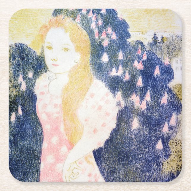 Dessous De Verre Carré Dame en Robe rose, Maurice Denis (Devant)