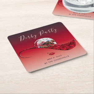 Dessous De Verre Carré Dames Casquette Derby Party