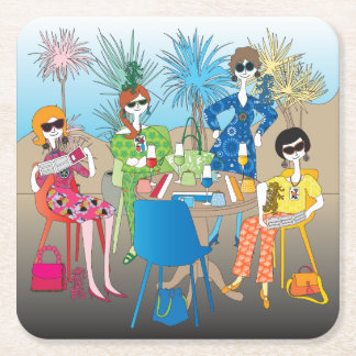 Dessous De Verre Carré Dames de Mah Jongg Dragon Coasters