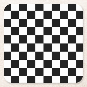 Dessous De Verre Carré Damier noir et blanc