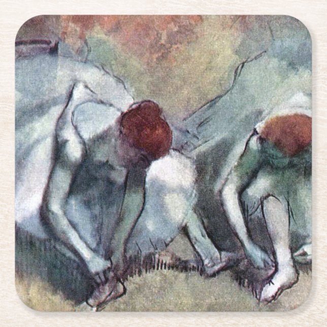 Dessous De Verre Carré Danseurs Jouant Leurs Chaussures, Edgar Degas (Devant)