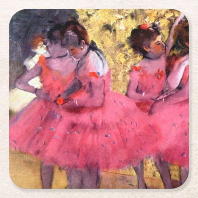Dessous De Verre Carré Danseurs Roses, Edgar Degas (Devant)