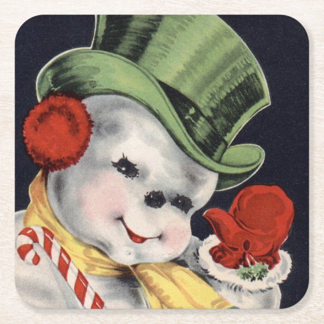 Dessous De Verre Carré Dapper Christmas Snowman (Devant)