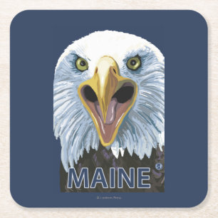 Dessous De Verre Carré De MaineEagle fin