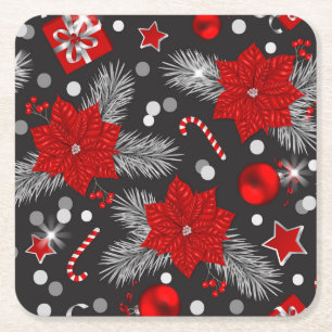 Dessous De Verre Carré Décor de Noël Design motif