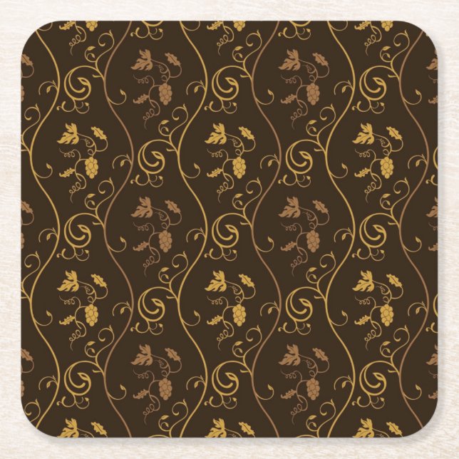Dessous De Verre Carré Décor de raisins (Devant)