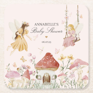 Dessous De Verre Carré Décor de table de la salle de bain pour bébé fée