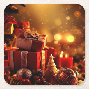 Dessous De Verre Carré Décorations de Noël 3