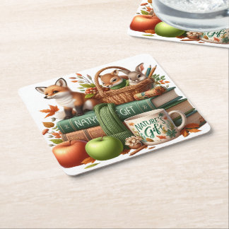 Dessous De Verre Carré Decorative Autumn Theme