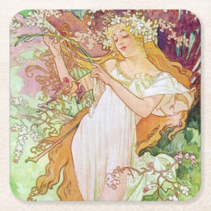 Dessous De Verre Carré Déesse du printemps