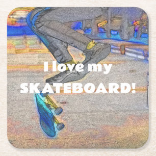 Dessous De Verre Carré Défiler le pont - Trick de skateboard