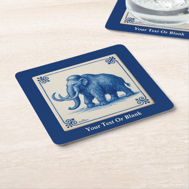 Dessous De Verre Carré Delft Wooly Mammoth (Incliné)