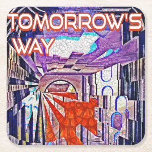 Dessous De Verre Carré Demain's Way Aujourd'hui Retro Future Art