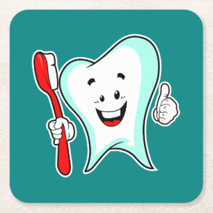 Dessous De Verre Carré Dental Care Happy Tooth