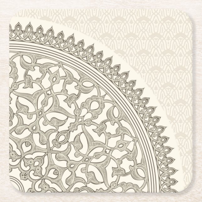 Dessous De Verre Carré Dentelle Arabe de style (Devant)