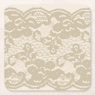 Dessous De Verre Carré Dentelle beige