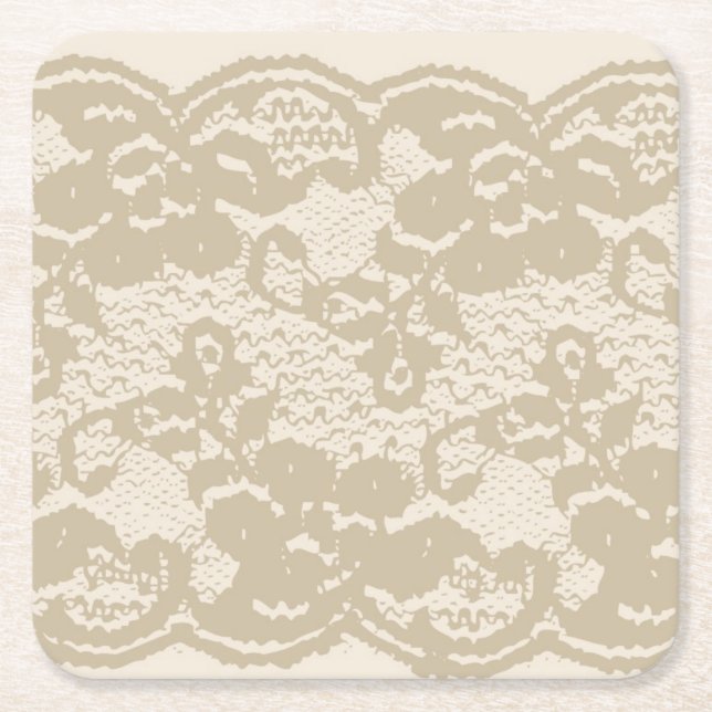 Dessous De Verre Carré Dentelle beige (Devant)