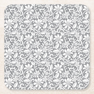 Dessous De Verre Carré Dentelle blanche 1