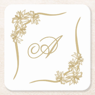Dessous De Verre Carré Dentelle Sheer Poinsettia Monogramée