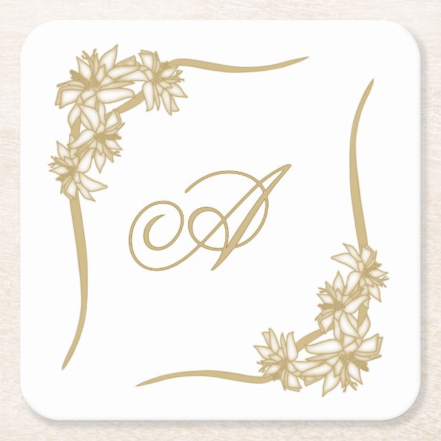 Dessous De Verre Carré Dentelle Sheer Poinsettia Monogramée (Devant)