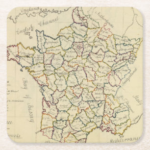 Dessous De Verre Carré Départements de la France