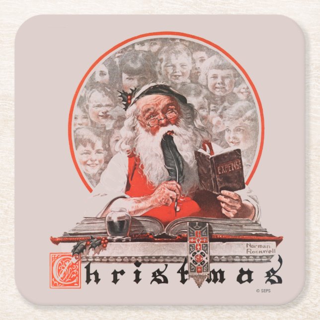 Dessous De Verre Carré Dépenses de père Noël (Devant)