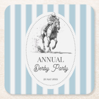 Dessous De Verre Carré Derby horse racing party retro stripes monogrammed