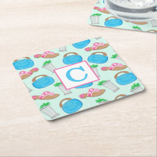 Dessous De Verre Carré Derby Mint Julep Preppy Monogramme