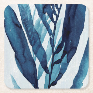 Dessous De Verre Carré Dérive bleue I