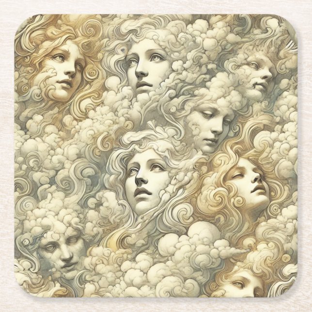 Dessous De Verre Carré Dérive Éthérée – Victorien gothique (Devant)