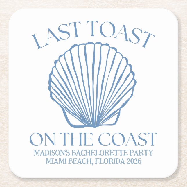 Dessous De Verre Carré Dernier Toast Fantaisiste sur la Côte (Devant)