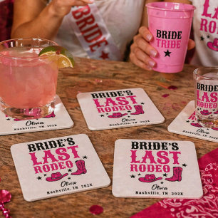 Dessous De Verre Carré Dernière rodeo de la mariée, enterrement de vie de