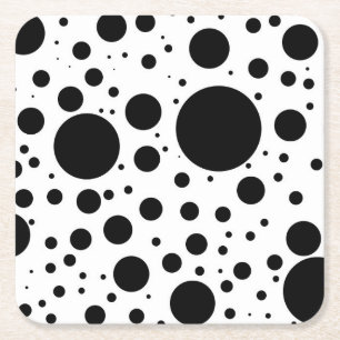 Dessous De Verre Carré Des centaines de points et de cercles noirs de dif