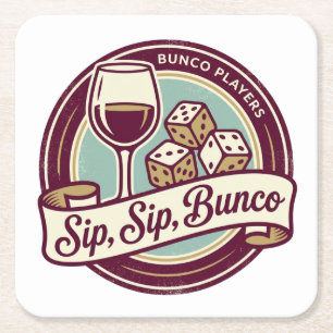 Dessous De Verre Carré Dés de Bunco à vin drôle 