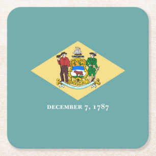 Dessous De Verre Carré Design de drapeau d'état du Delaware