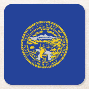 Dessous De Verre Carré Design du drapeau de l'État du Nebraska