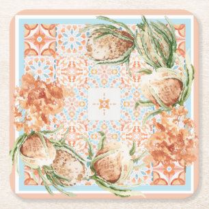 Dessous De Verre Carré Design foulard floral