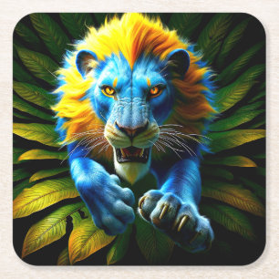 Dessous De Verre Carré Design Lion
