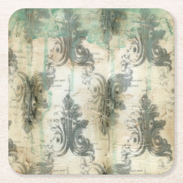 Dessous De Verre Carré Design moderne Fleur De Lis (Devant)