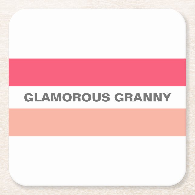 Dessous De Verre Carré Design Moderne Glamour Granny Rose (Devant)