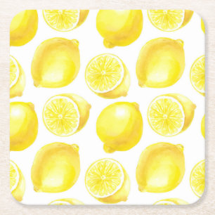 Dessous De Verre Carré Design motif citron