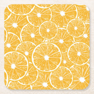 Dessous De Verre Carré Design motif en tranches orange