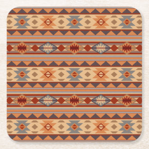 Dessous De Verre Carré Design Motif Sud-Ouest Tan
