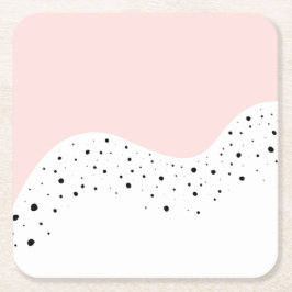 Dessous De Verre Carré Design rose minimal avec points