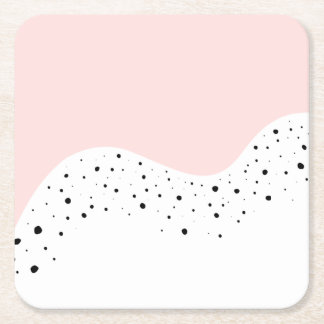 Dessous De Verre Carré Design rose minimal avec points