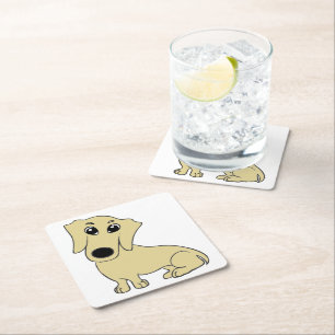 Dessous De Verre Carré dessin animé de dachshund whead