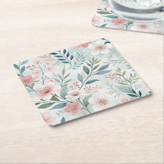 Dessous De Verre Carré Dessin de motif de fleurs