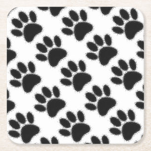 Dessous De Verre Carré Dessin de patte de chien