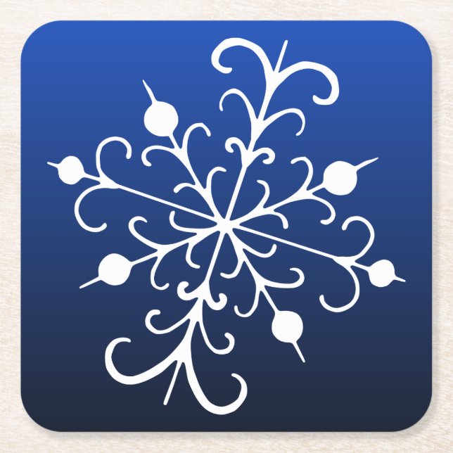Dessous De Verre Carré Dessous de verre Blue Snowflake (Devant)